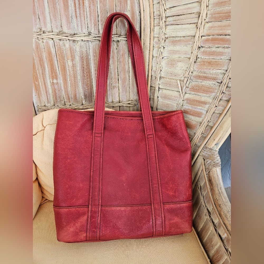 COACH  Red Leather Tote Shoulder Bag 6509  Cottagecore Boho